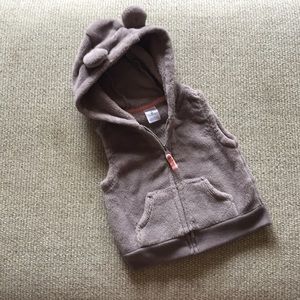 Sleeveless hooded fleece with ears